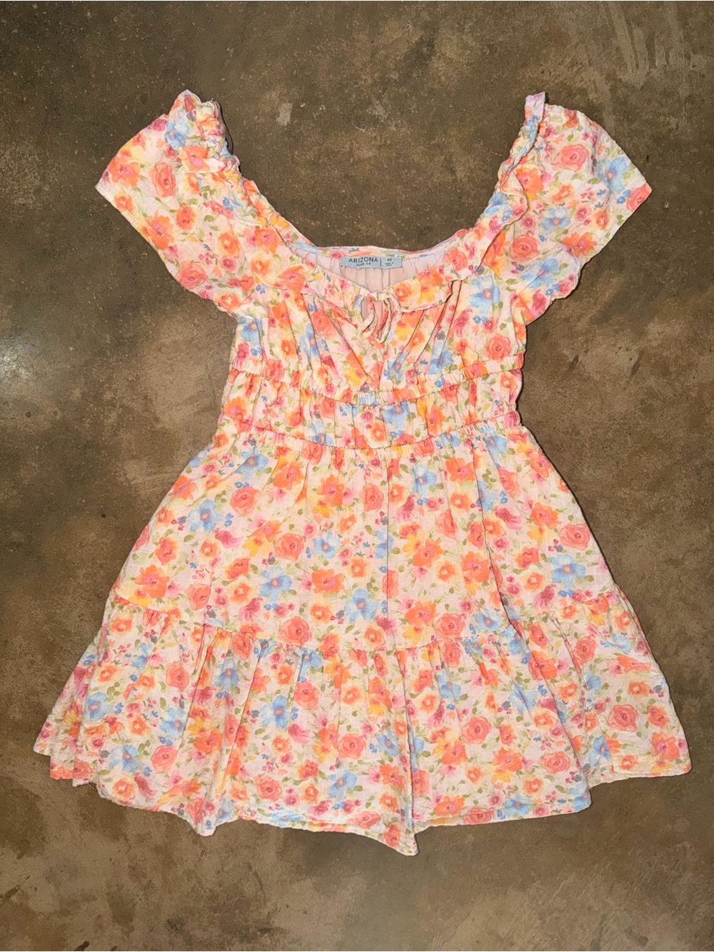Arizona Jean Co Floral Off Shoulder Smocked Mini Dress XS